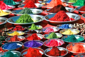 Colorful-tika-powders-on-indian-market